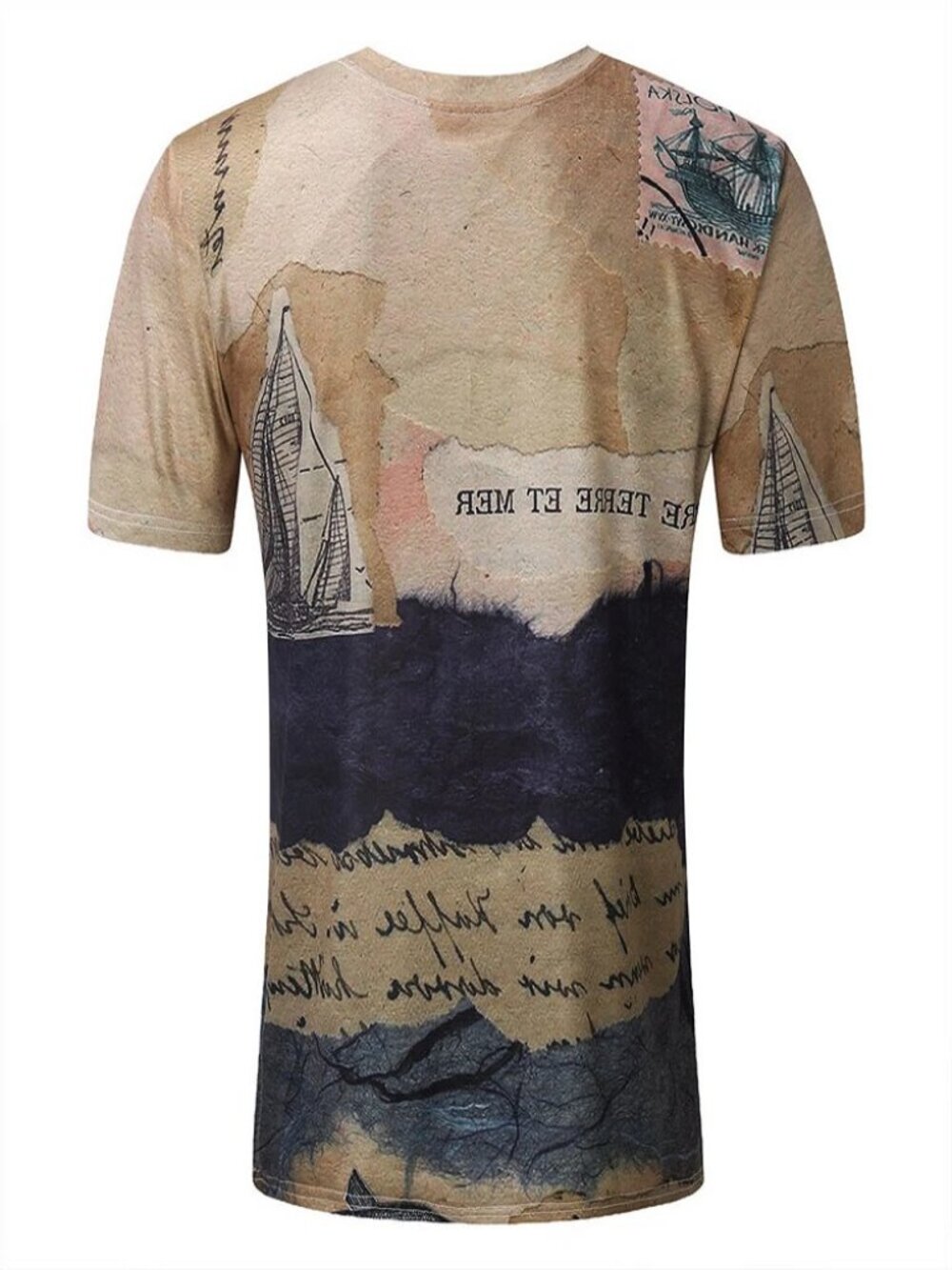 T-Shirt Mens Vintage Printed Short Sleeve Blouse Summer Casual Fitness Tops Tee - Picture 7 of 12